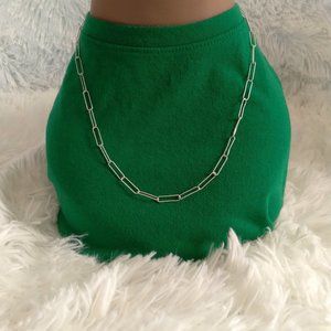 Sterling Silver Paperclip Necklace